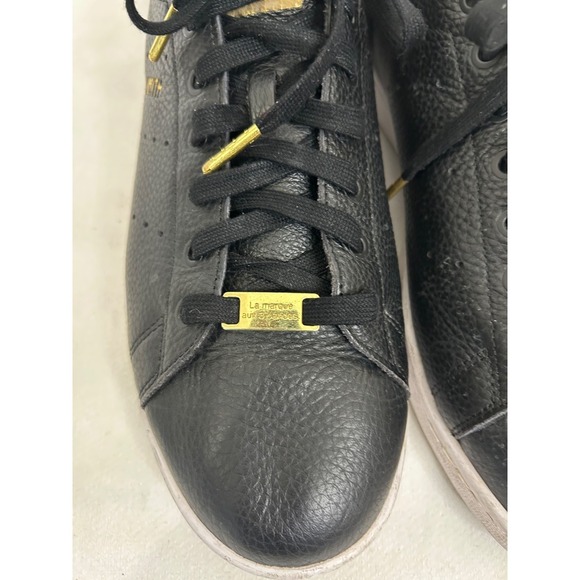 Adidas Stan Smith Black Leather Gold Cloud‎ White RARE Sz 12.5  Men\'s main image 6